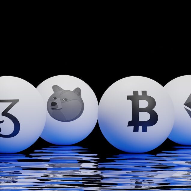 three eggs with bitcoins on them sitting next to each other